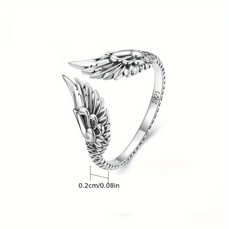 wing silver ring