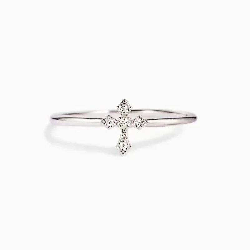 Huitan Simple Cross Thin Rings for Women