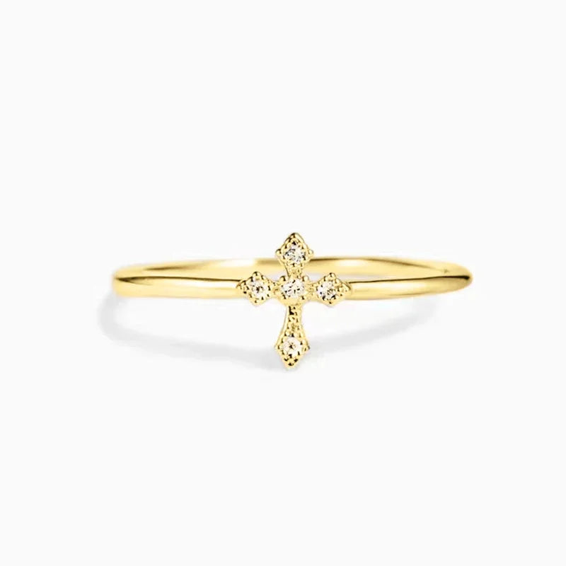 Huitan Simple Cross Thin Rings for Women
