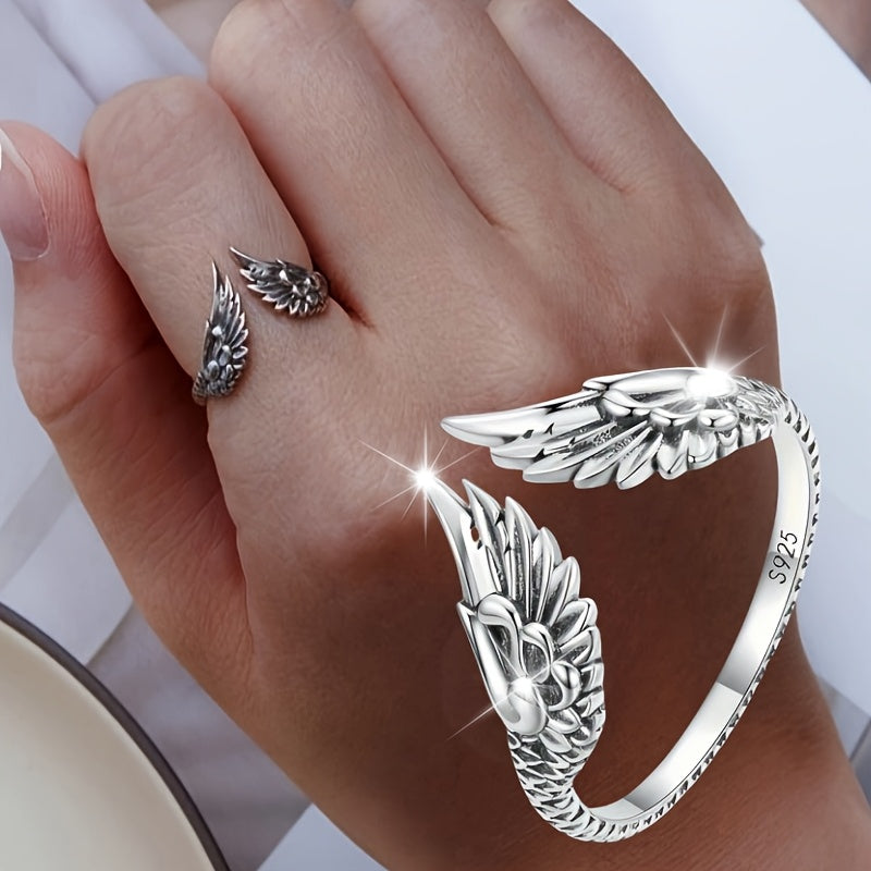 wing silver ring