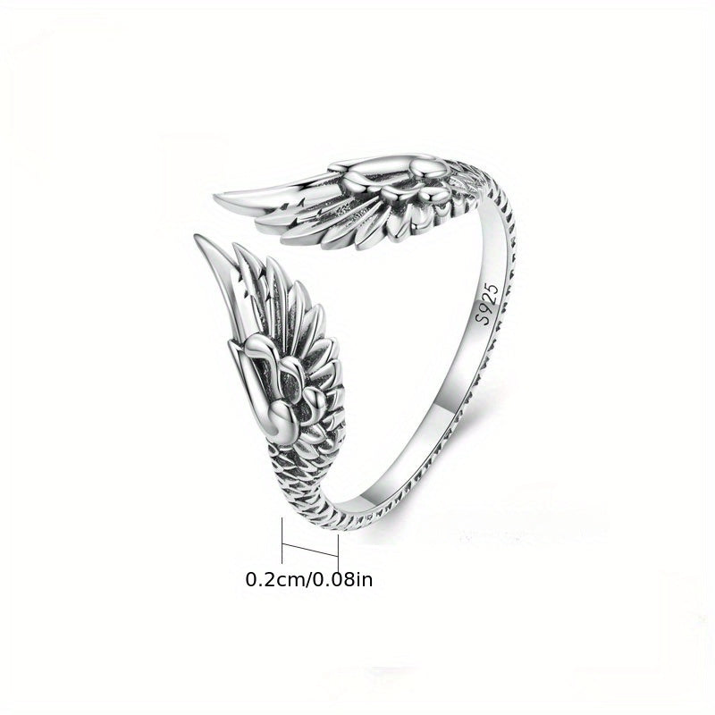 wing silver ring