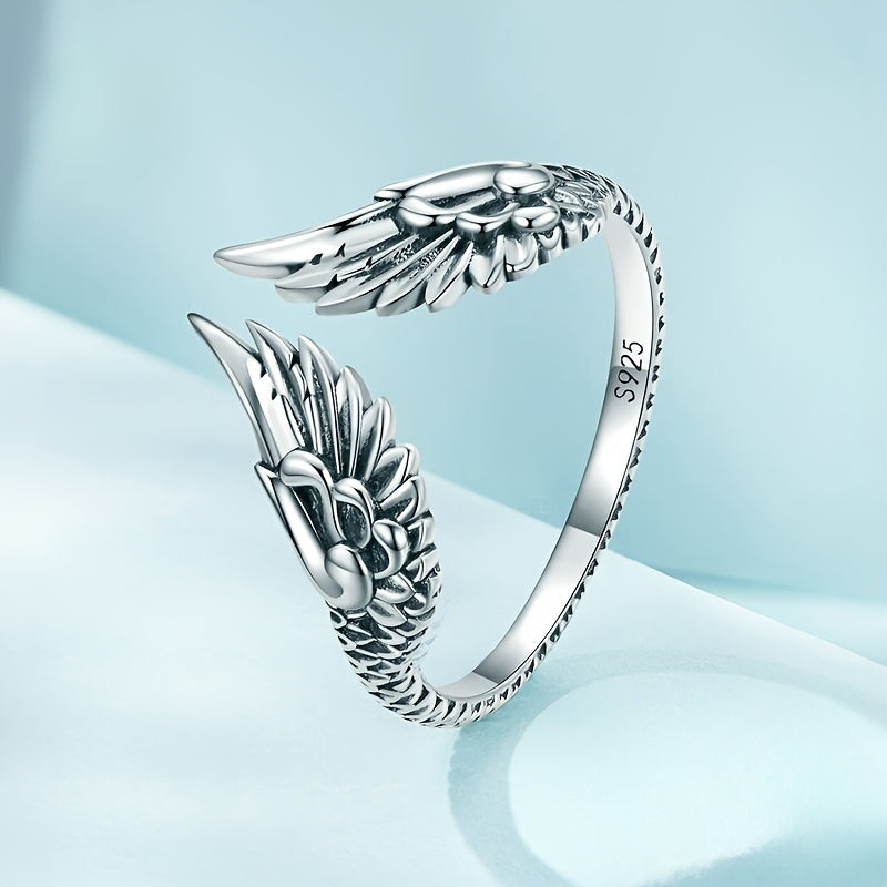 wing silver ring