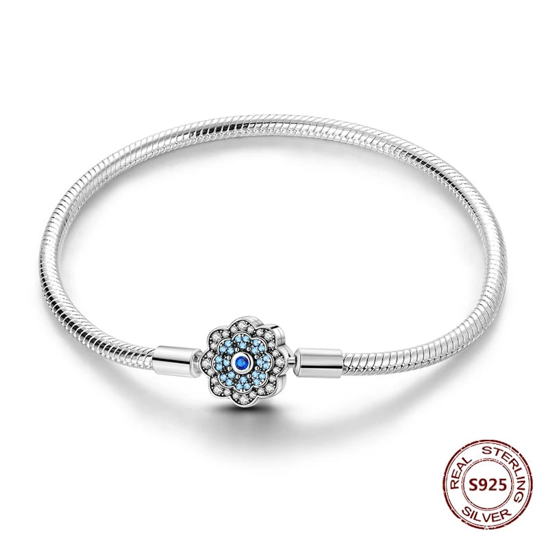 Silver 925 Bracelet Original Bracelets Colorful Zircon