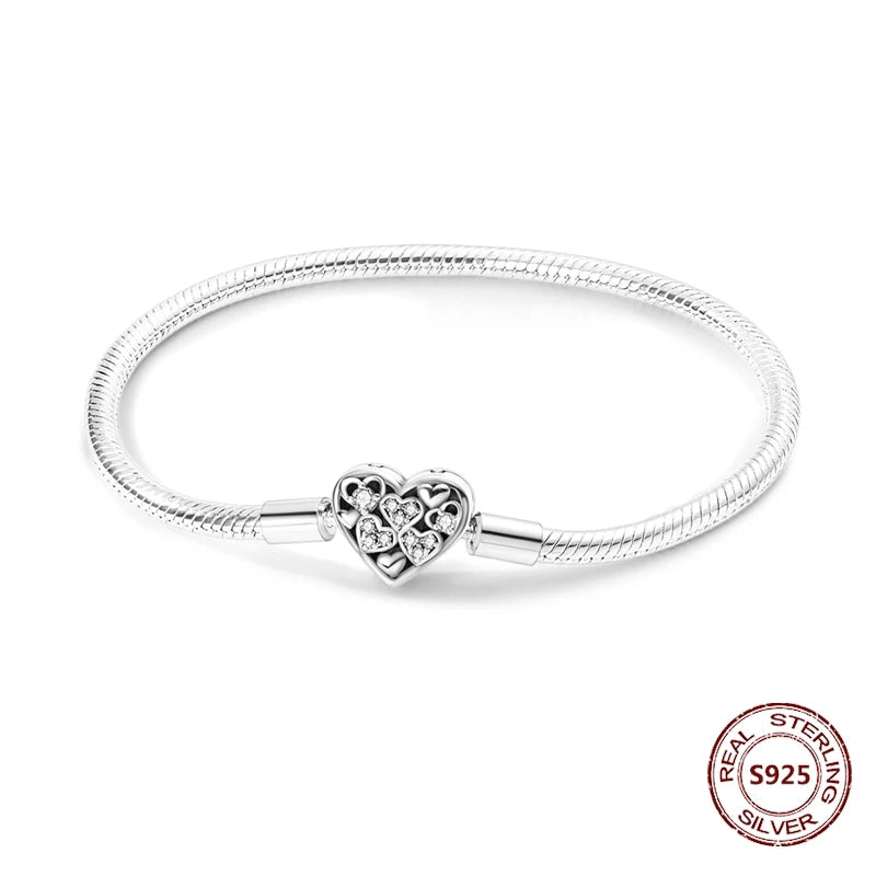 Silver 925 Bracelet Original Bracelets Colorful Zircon