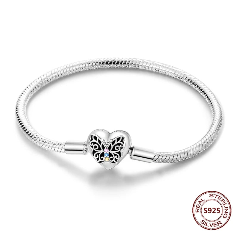 Silver 925 Bracelet Original Bracelets Colorful Zircon