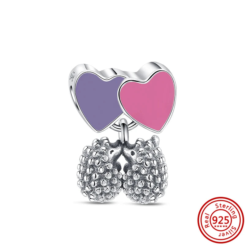 Hot Sale 925 Sterling Silver Bead Color Hot Air Balloon House Dangle Charm