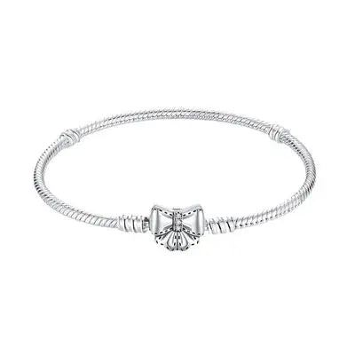 2025 New 925 Silver Pink Heart-shaped Bow Full Diamond Bracelet Original