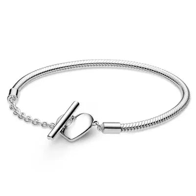 2025 New 925 Silver Pink Heart-shaped Bow Full Diamond Bracelet Original