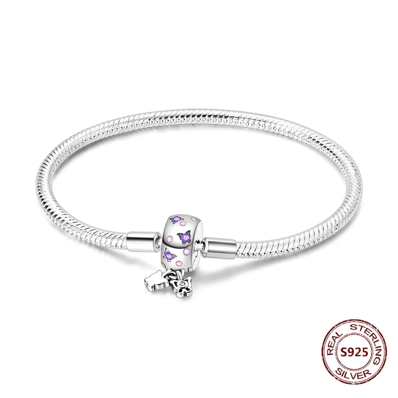 Silver 925 Bracelet Original Bracelets Colorful Zircon