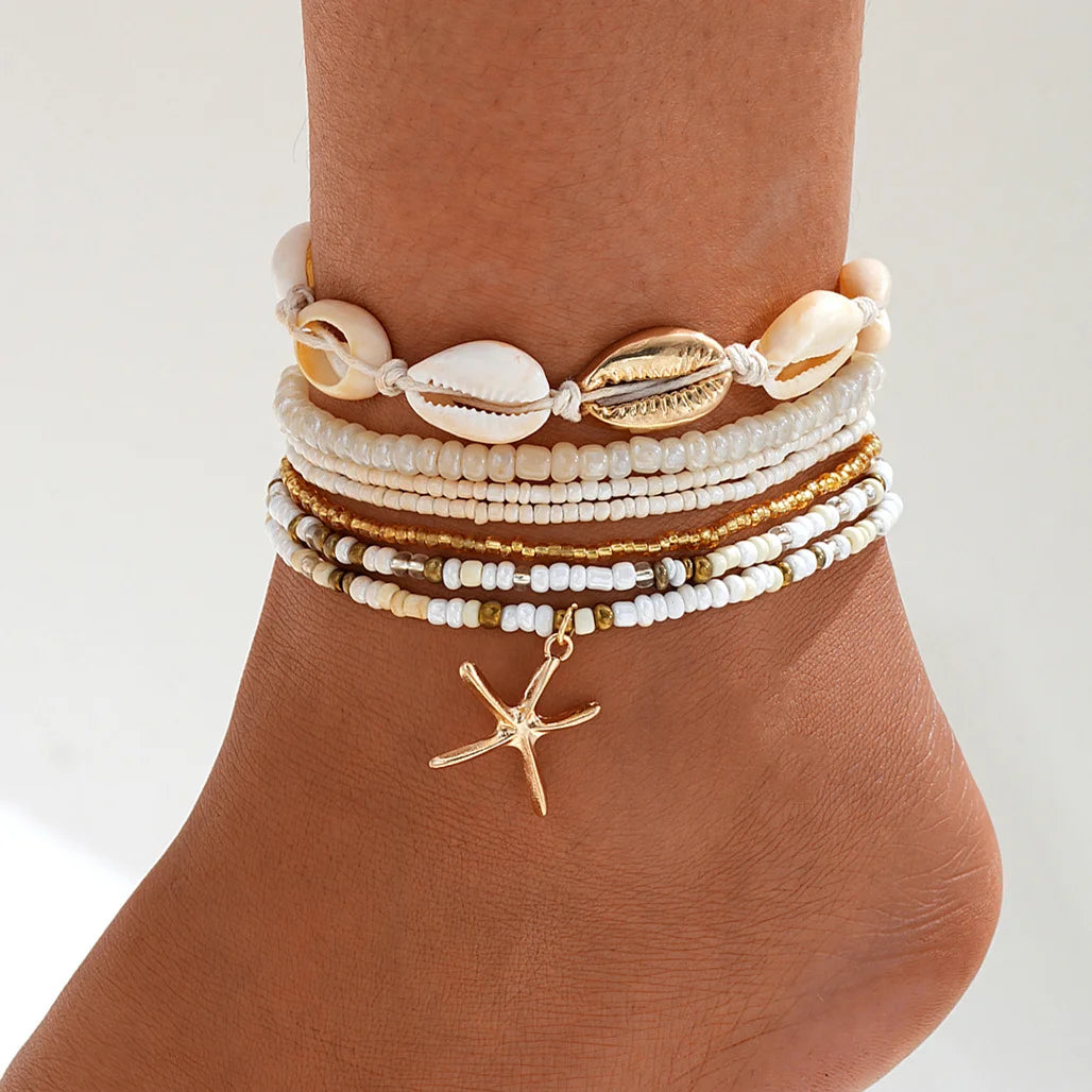 3 Pcs Sparkling Chain Anklet Sets for Women Zircon Heart MultiLayer Copper Bracelet On Leg Foot Trendy Summer Beach Jewelry Gift