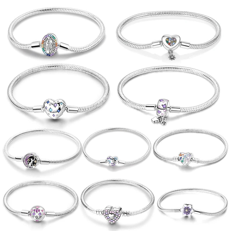Silver 925 Bracelet Original Bracelets Colorful Zircon
