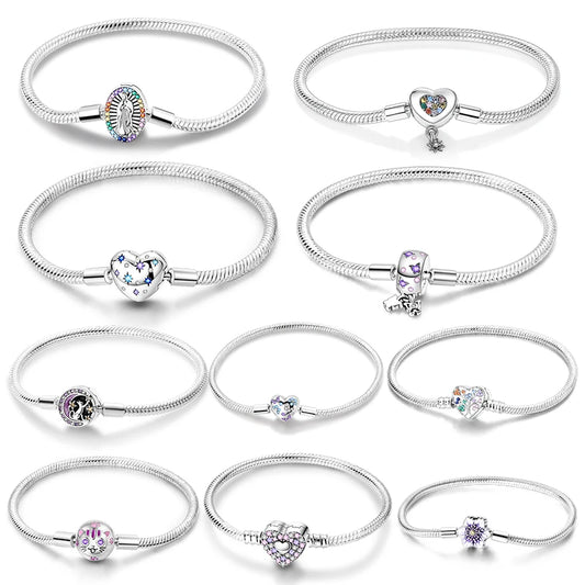 Silver 925 Bracelet Original Bracelets Colorful Zircon