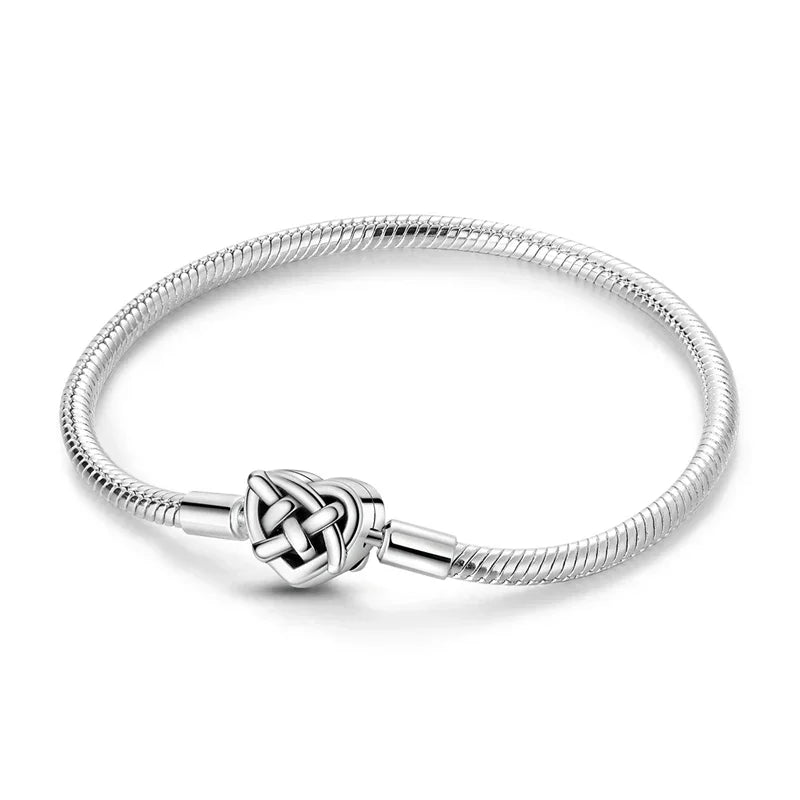 2025 New 925 Silver Pink Heart-shaped Bow Full Diamond Bracelet Original