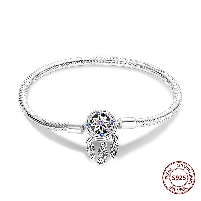 Silver 925 Bracelet Original Bracelets Colorful Zircon