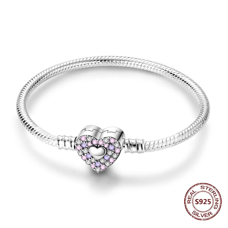 Silver 925 Bracelet Original Bracelets Colorful Zircon