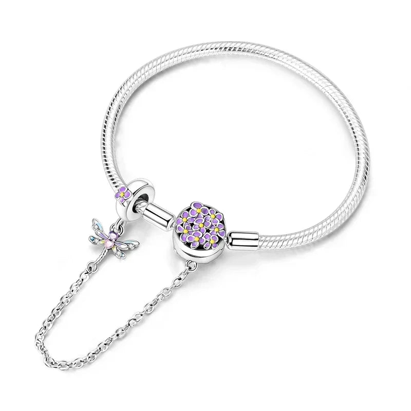 2025 New 925 Silver Pink Heart-shaped Bow Full Diamond Bracelet Original