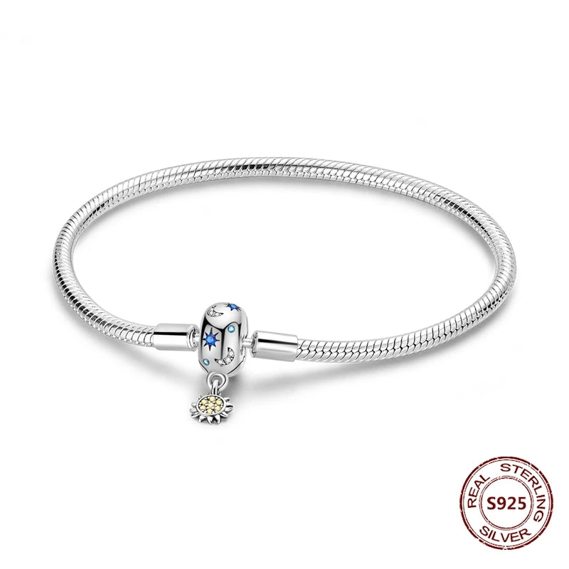 Silver 925 Bracelet Original Bracelets Colorful Zircon