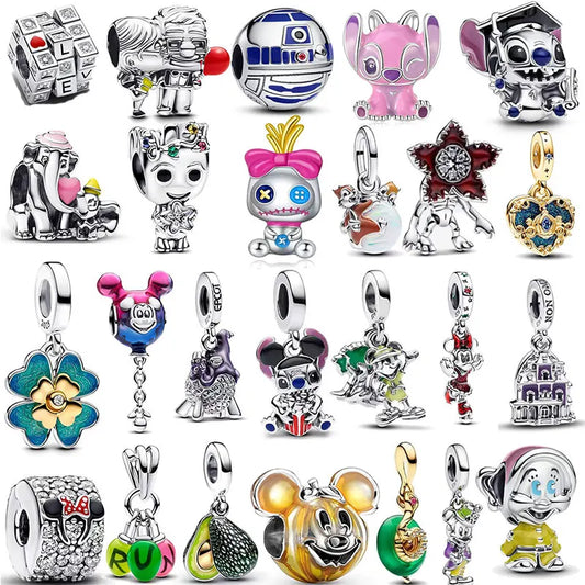 New 100% 925 sterling silver Disney  pendant beads