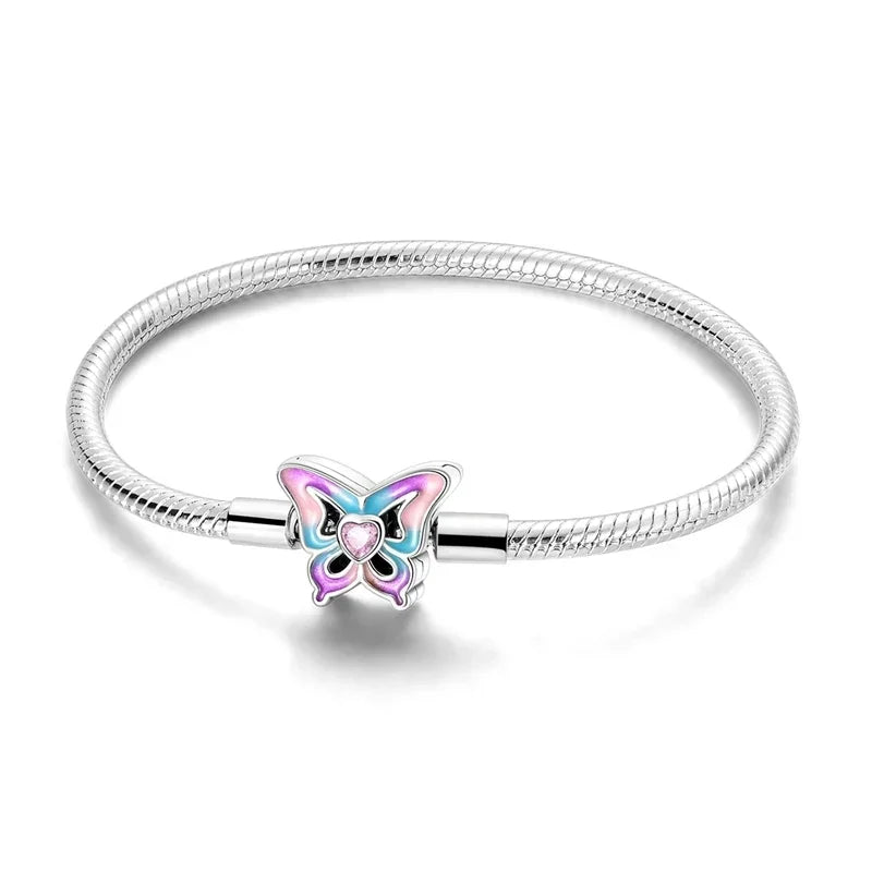 2025 New 925 Silver Pink Heart-shaped Bow Full Diamond Bracelet Original